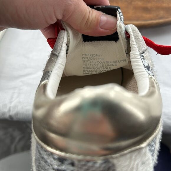 Steve Madden Shoes Wm 10 M Philosophy Lace Up Star Houndstooth Metallic Gold - Picture 13 of 13